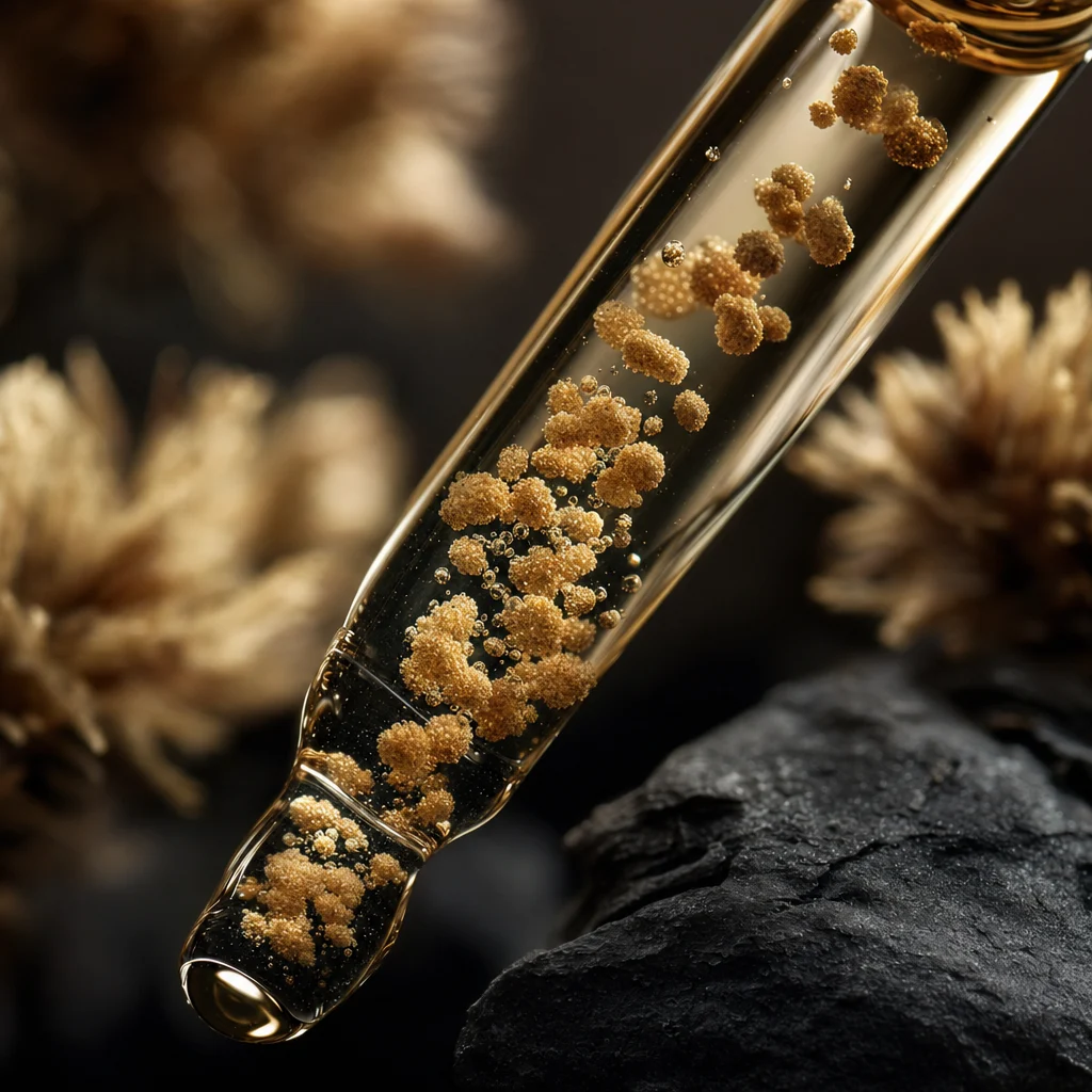 乳液纹理与松花原料的视觉对比。